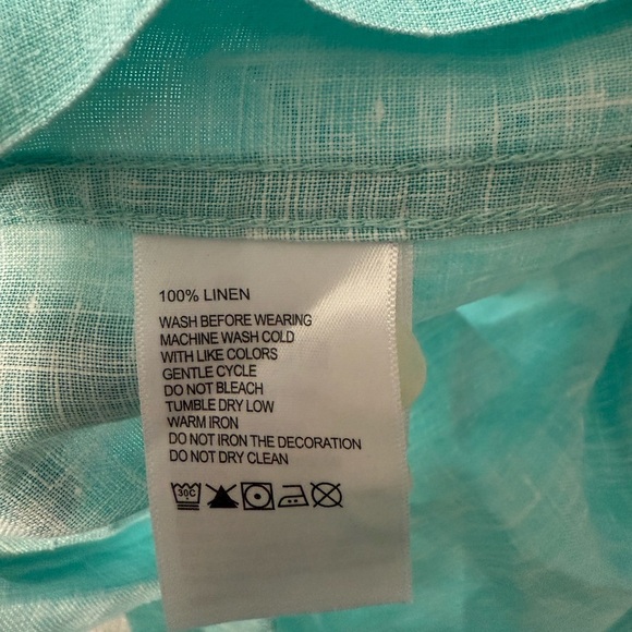 Tommy Bahama Shirt Men's‎ XL Blue Hawaiian Camp Linen Beach Preppy Vacation - Picture 5 of 5